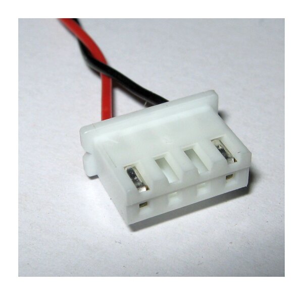 JST - XHP-4 - Stecker mit 2 Ableiter (rot / schwarz) ca. 10cm