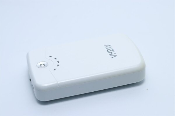 vhbw Powerbank LONG MARCH mit Taschenlampe - 5 Volt 10400mAh Li-Ion weiß - EOL