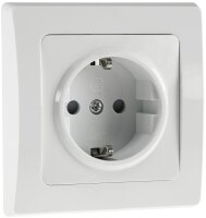 DELPHI Schutzkontakt-Steckdose 250V~/ 16A, inkl. Rahmen, UP, weiß