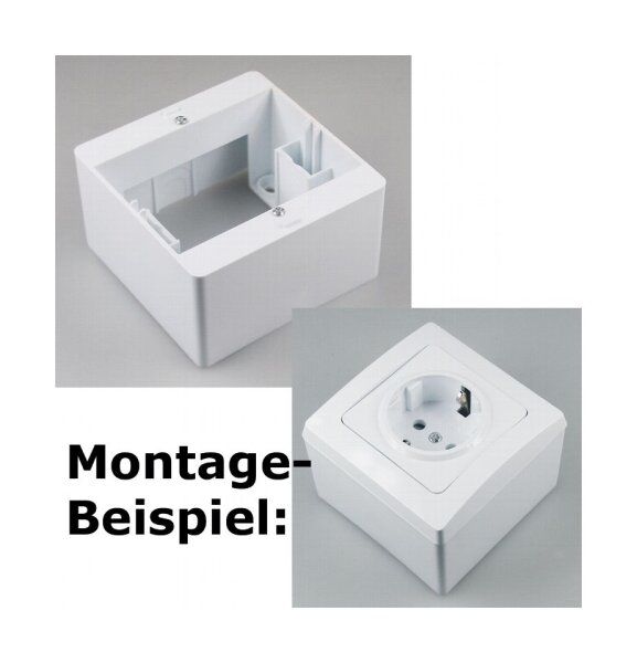 DELPHI Aufputz-Rahmen, weiß 80x80x45mm, mit Montagebohrung