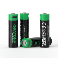 Patona Premium USB-C 4x AA Mignon Akkus Lithium 3000mWh...