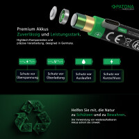 Patona Premium USB-C 4x CR123A Akkus Lithium 2960mWh 3.7V aufladbar mit 1 zu 2 USB-C Ladekabel