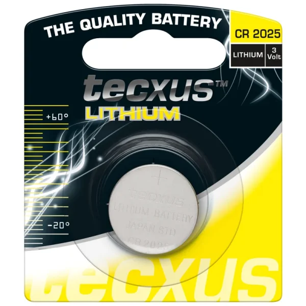 tecxus - CR 2025 / CR2025 - 3 Volt 150mAh Lithium Knopfzelle - EOL = Mindesthaltbarkeitsdatum abgelaufen