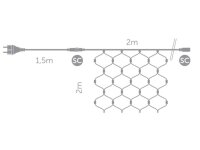 Lichternetz Outdoor - Weihnachtsdeko - 2 x 2 m - 144 LEDs...