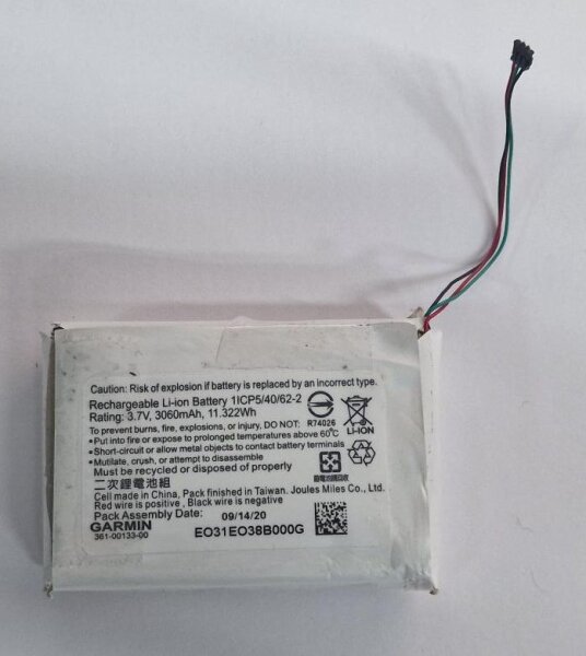 Ersatzakku - Garmin Zumo XT - 361-00133-00 - 3,7 Volt 3000mAh / 11,10Wh Li-Polymer - aufbereitet