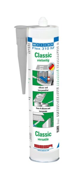 Weicon - Flex 310 M® Classic grau 310 ml - elastischer Klebstoff auf MS-Polymer-Basis für den vielseitigen Einsatz