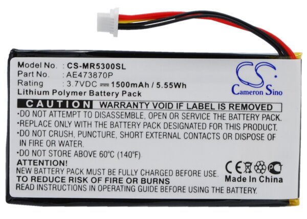 Ersatzakku - CS-MR5300SL - Magellan Maestro 5300 / AE473870P - 3,7 Volt 1500mAh Li-Polymer
