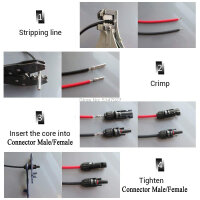 Solar PV Stecker-Set (MC4-kompatibel) – 1000VDC, 30A für 2,5/4/6 mm² Kabel