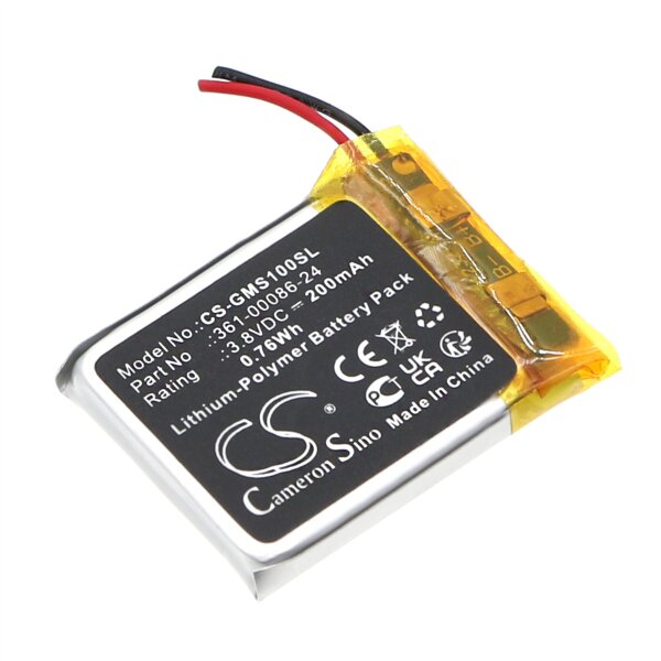 Ersatzakku - CS-GMS100SL - Smartwatch Garmin Instinct Solar GPS 361-00086-24 - 3,8 Volt 200mAh Li-Polymer