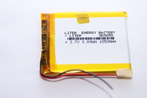 Einzelzelle - 365055 - 3,7 Volt 1050mAh 3,89Wh Li-Polymer