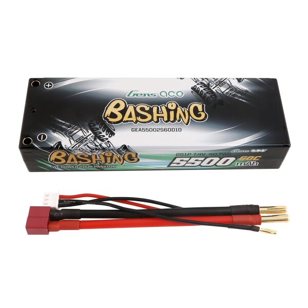 Gens Ace 5500mAh 2S 7.4V 60C Hardcase LiPo Akku – T-Plug für RC Cars
