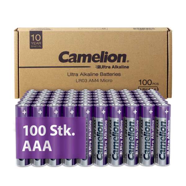 Camelion Ultra Alkaline 1,5 Volt AAA LR03 CB100 | Micro Batterien | 100 Stück