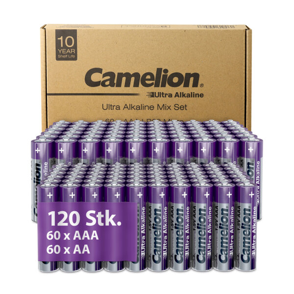 Camelion Ultra Alkaline AA & AAA 1,5 Volt Batterien | CB120 | 120 Stück | MAX Power