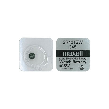 maxell - 348 - SR421SW - 1,55 Volt Silberoxid Low Drain 2,1x4,8 (HxØmm) - EOL = Mindesthaltbarkeitsdatum abgelaufen