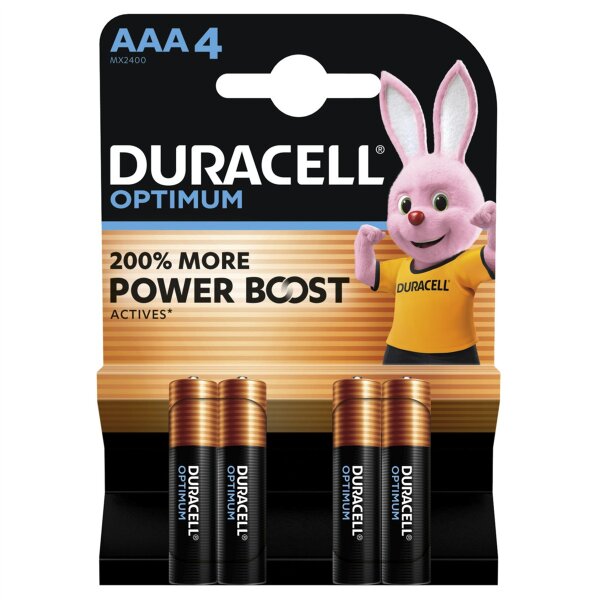 Duracell Optimum MN2400 Micro AAA Batterie – 4er Blister