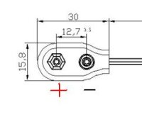 Akkupack F3+2 Micro AAA – 6V 700mAh Ni-MH mit Batterieclip für 9V Block, I-Form