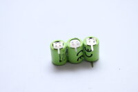 Akkupack F1x3 mit 3x 1/3AAA  Zellen - 3,6 Volt 170mAh Ni-MH zum Selbsteinbau mit Einzelpin