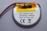 Einzelzelle Li-Polymer 302823 – 3,7 Volt 140mAh...