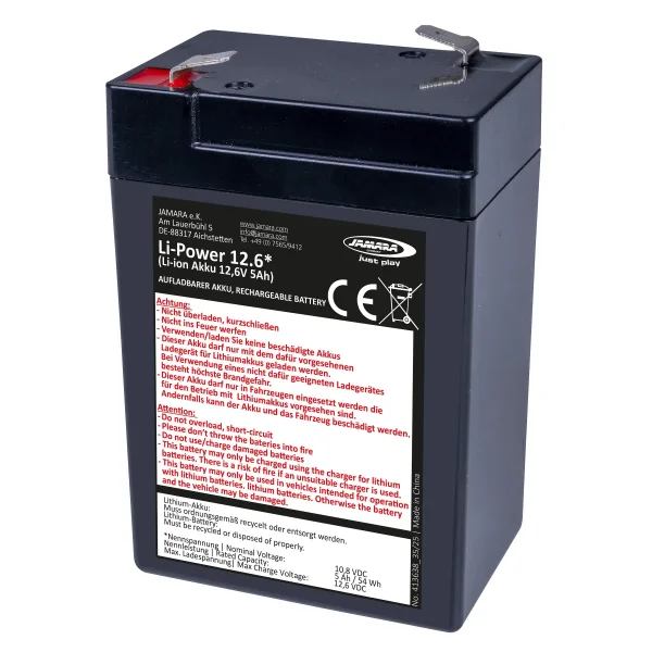 Jamara Akku Ride‑On Li‑Power 12.6 – Li‑Ion 10,8 V 5 Ah (54 Wh)