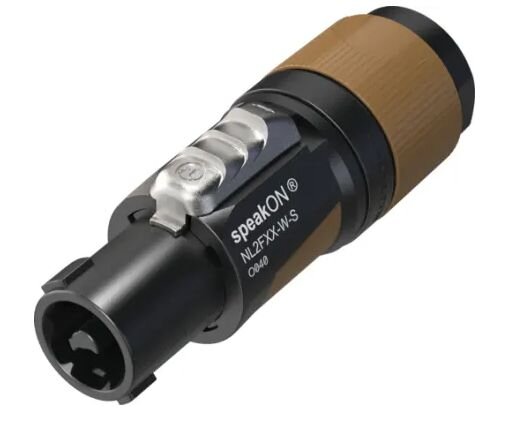 Neutrik NL2FXX-W-S - 2-polig Gerade Lautsprecherklemmen, Kabel Stecker 37A Schwarz Schraubbefestigung