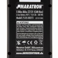 Maratron Ersatz-Akku für AEG Downtube 48V 10,4Ah (ZZ1311304) CAN-BUS