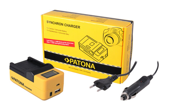 PATONA Synchron USB Ladegerät für Canon NB7L NB-7L mit LCD-Display