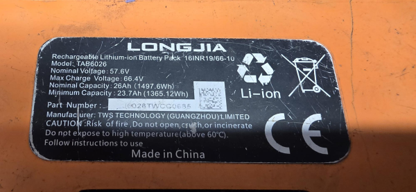 Akkureparatur durch Zellentausch - LONGJIA TAB6026 - 57,6 Volt Li-Ion Akku