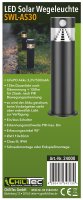 LED Solar Wegeleuchte SWL-AS30 mit PIR Bewegungsmelder | 3000K Warmweiß | IP44 | 30 cm | Anthrazit