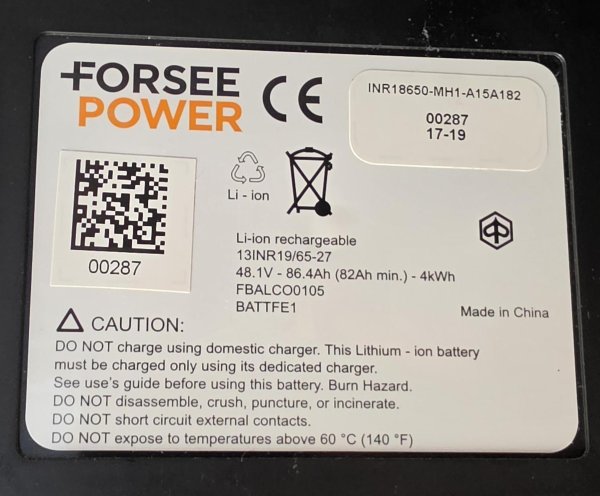 Akkureparatur durch Zellentausch - Forsee Power FBALCO0105 / BATTFE1 / Vespa Piaggio - 48,1 Volt Li-Ion Akku  | 13S27P