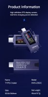 USB-C Power Meter KWS-2302C USB Tester Voltmeter Amperemeter Schnelllade-Tester bis 12A