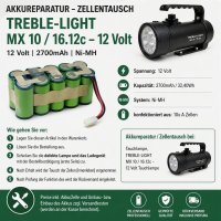 Akkureparatur - Zellentausch - TREBLE-LIGHT MX 10 /...