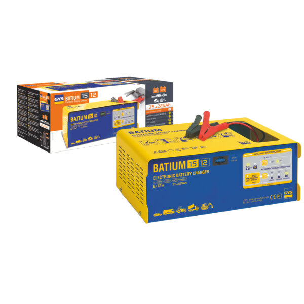 GYS - BATIUM 15-12 - Mikroprozessor gesteuertes Profi-Batterieladegerät 6/12 Volt