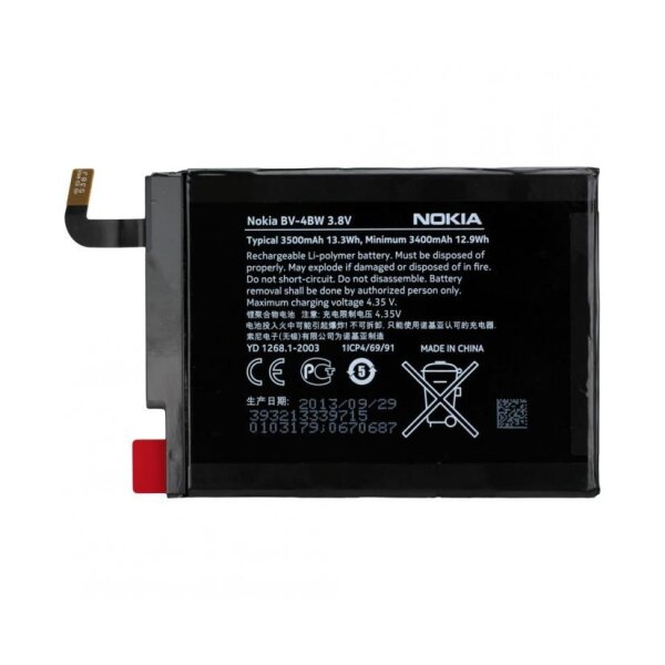 Ersatzakku - Nokia BV-4BW - 3,8 Volt 3400mAh Li-Ion - Original