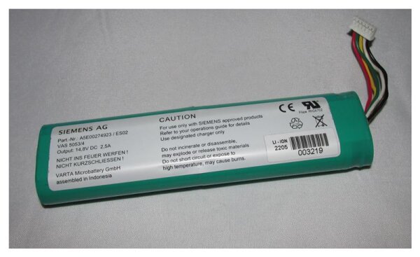 Akkureparatur - Zellentausch - Siemens A5E00274923 / ES02 - VAS 5053/4 - 14,8 Volt Li-Ion 2,5A Akku