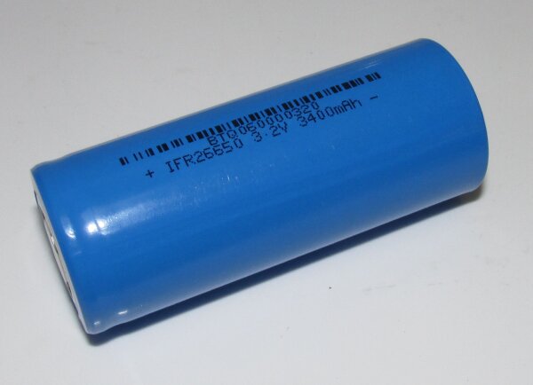 IFR26650 / IFR26650EC / IFR26650PE - 3,2 Volt 3400mAh LiFePO4