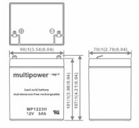 Multipower - MP1223H - 12 Volt 5000mAh Pb - hochstromfähig - Faston 6,3mm