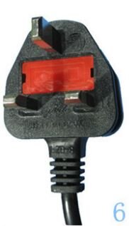 Plug 6 = UK 3-Pin-Stecker (Typ G, BS 1363)
